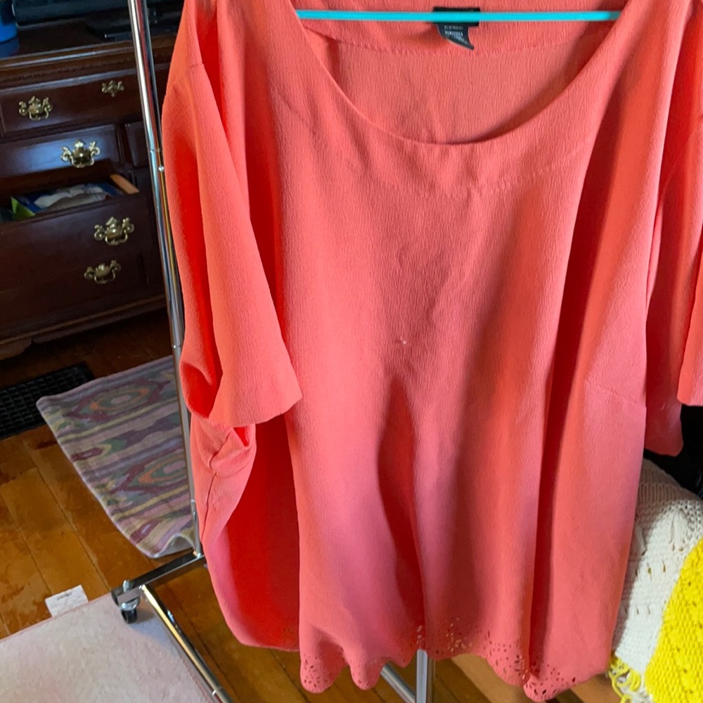 Scalloped peachy blouse